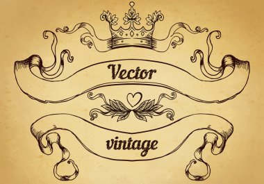 Vintage tarzı tasarım öğeleri