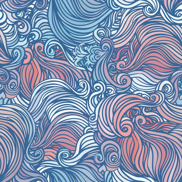 Modèle avec vagues et nuages — Image vectorielle