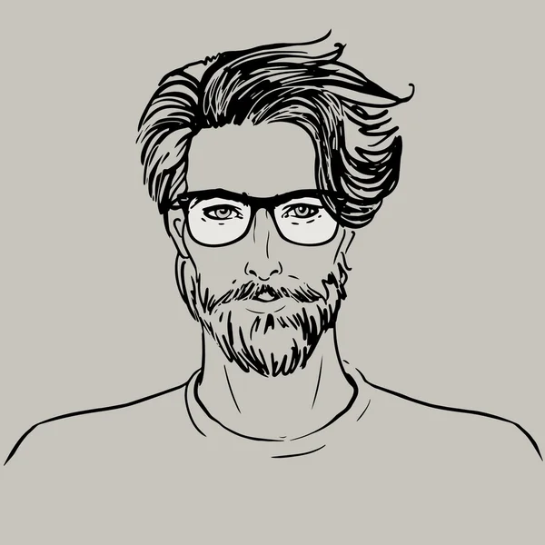 Cara de homem hipster —  Vetores de Stock