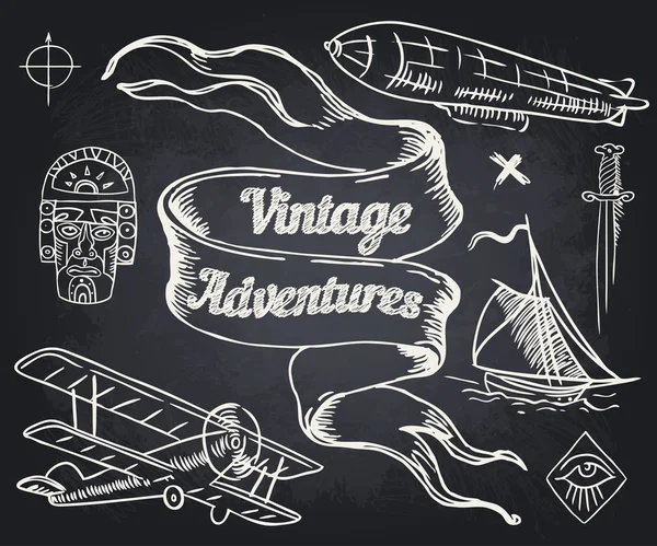 Aventures Vintage, éléments de design — Image vectorielle
