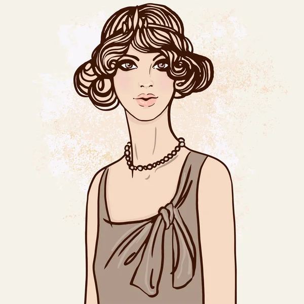 Flapper Pretty girl — Stock Vector