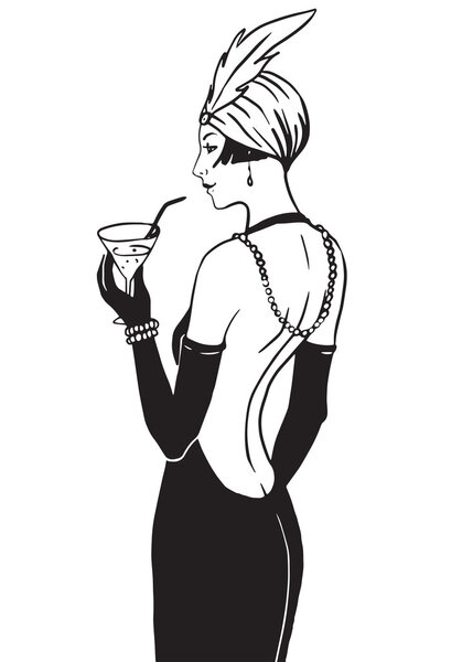 Девушка-флэппер: приглашение на вечеринку ретро
