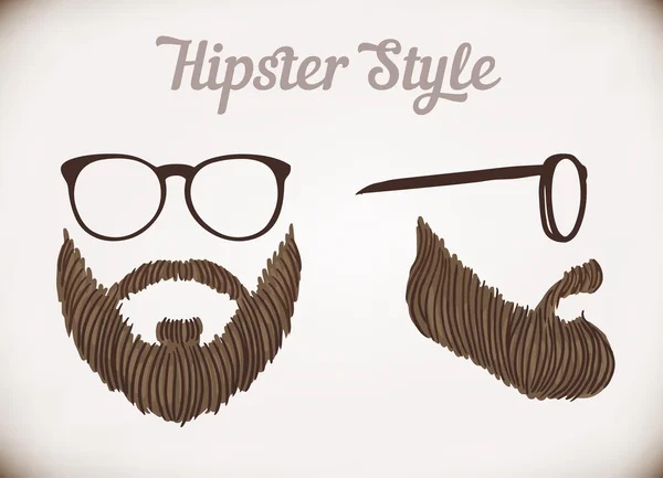 Rosto de homem estilizado, estilo hipster — Vetor de Stock