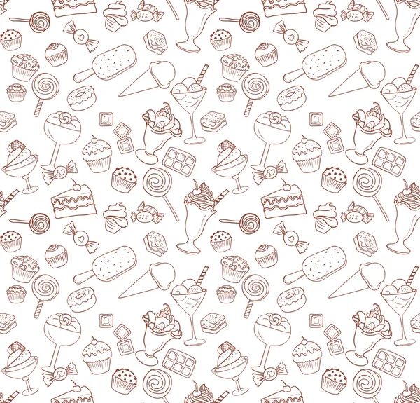 Seamless pattern with sweets — Stock Vector