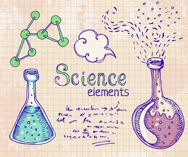 Tillbaka till skolan: science lab objekt — Stock vektor