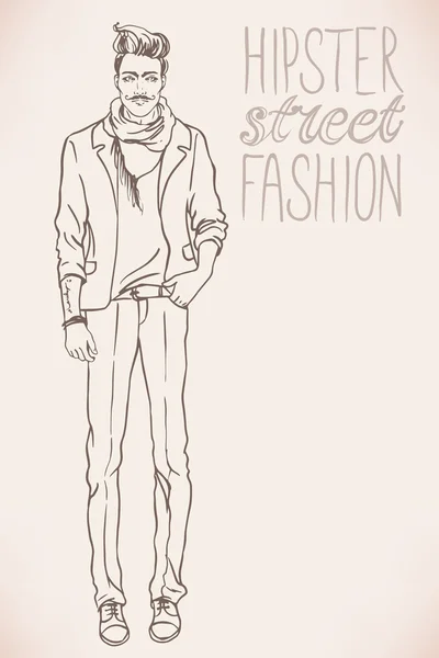 Hipster módní trendy muž. — Stockový vektor