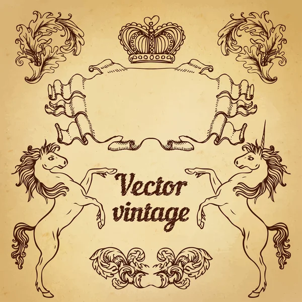 Elementos de diseño de estilo vintage — Vector de stock