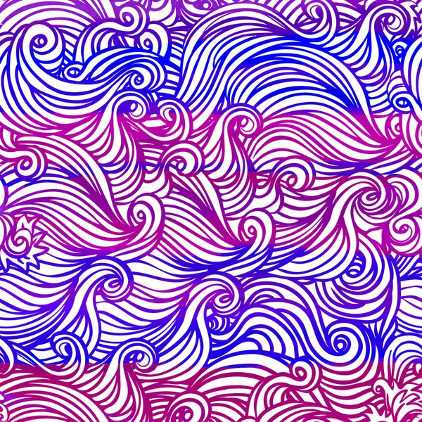 Modèle dessiné à la main avec des vagues — Image vectorielle