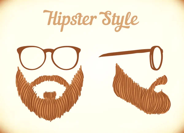 Rosto de homem estilizado, estilo hipster — Vetor de Stock