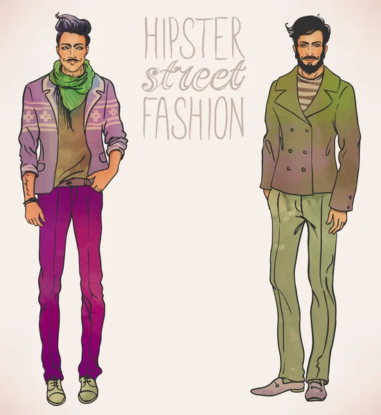 Moda Hipster hombres de moda . — Archivo Imágenes Vectoriales