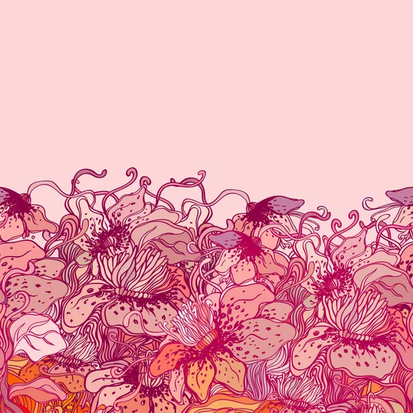 Modello ornato floreale con fiori — Vettoriale Stock