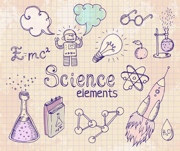 Voltar à escola: objetos de laboratório de ciência —  Vetores de Stock