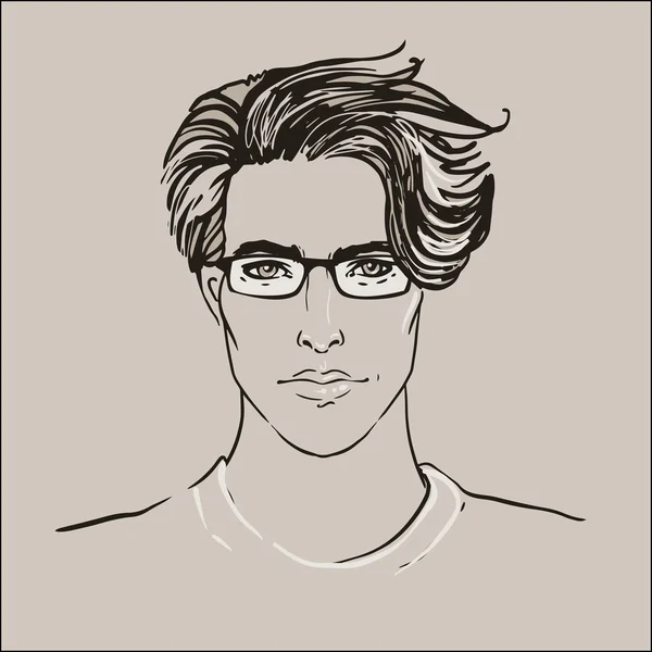Obličej hipsterského muže — Stockový vektor