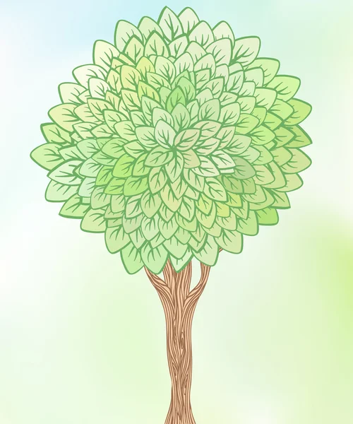 Ilustración vintage de un árbol — Vector de stock