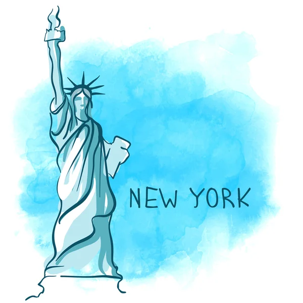 Staty av liberty, new york, usa. — Stock vektor