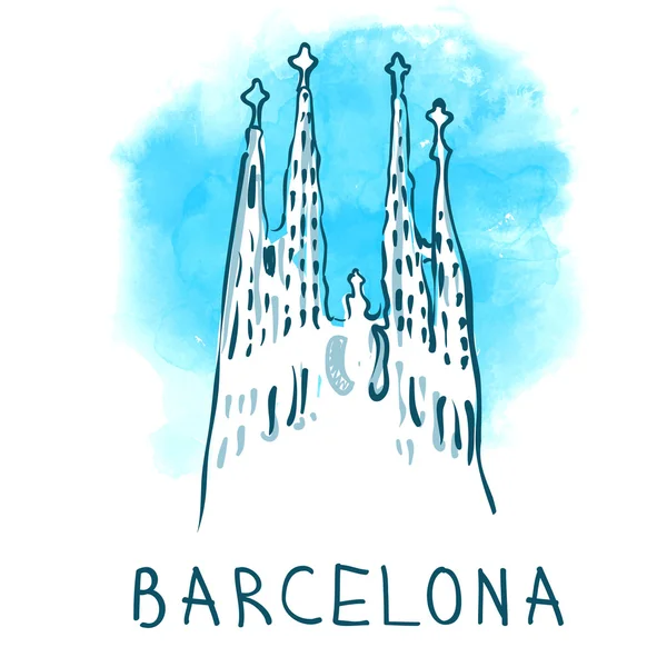 La Sagrada Familia, Barcelona, España — Vector de stock