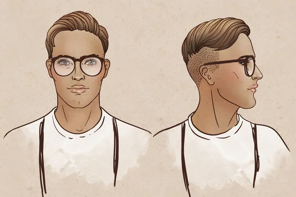 Retrato de hombre de moda con estilo en gafas — Vector de stock