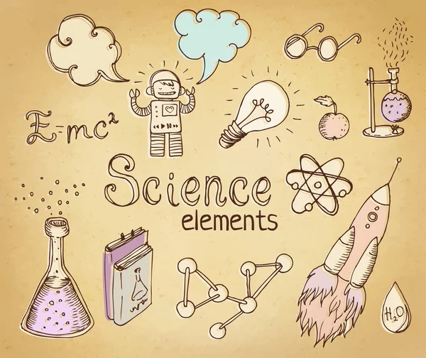 Voltar à escola: objetos de laboratório de ciência —  Vetores de Stock