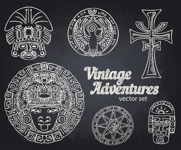 Vintage Adventures: Design elements — Stock Vector