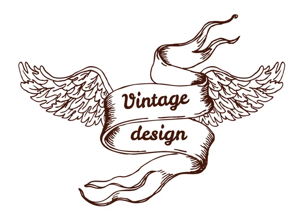 Vintage style design elements, ribbon — Stock Vector