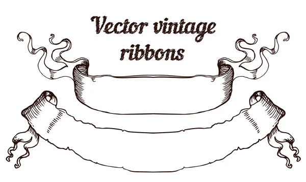 Elementos de diseño de estilo vintage, cintas — Vector de stock
