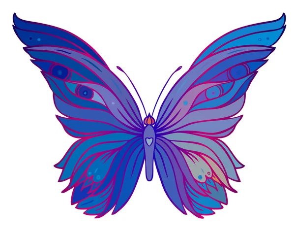 Butterfly on white background — Stock Vector