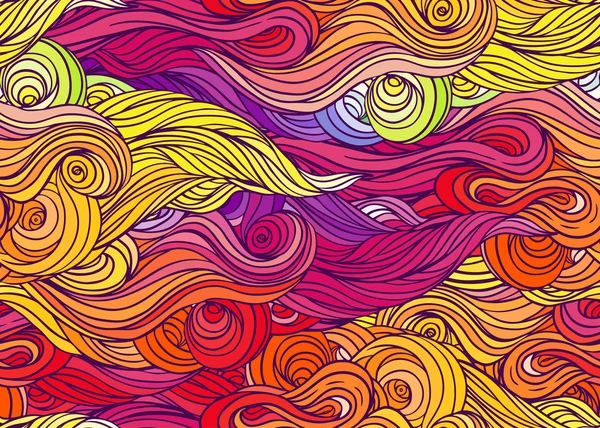 Cabello u ondas patrón sin costura — Archivo Imágenes Vectoriales