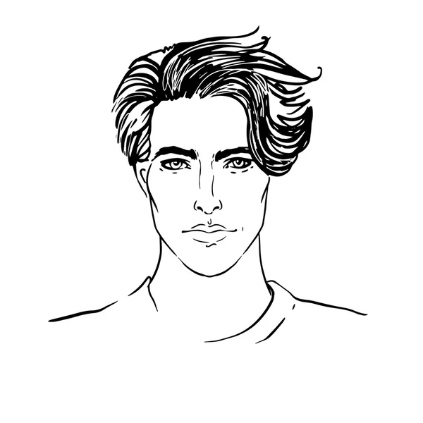 Hipster homme visage — Image vectorielle