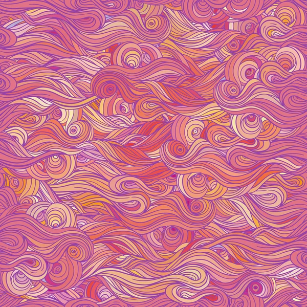 波のパターンの手描き — ストックベクタ