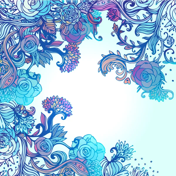 Motif fleuri orné de roses — Image vectorielle