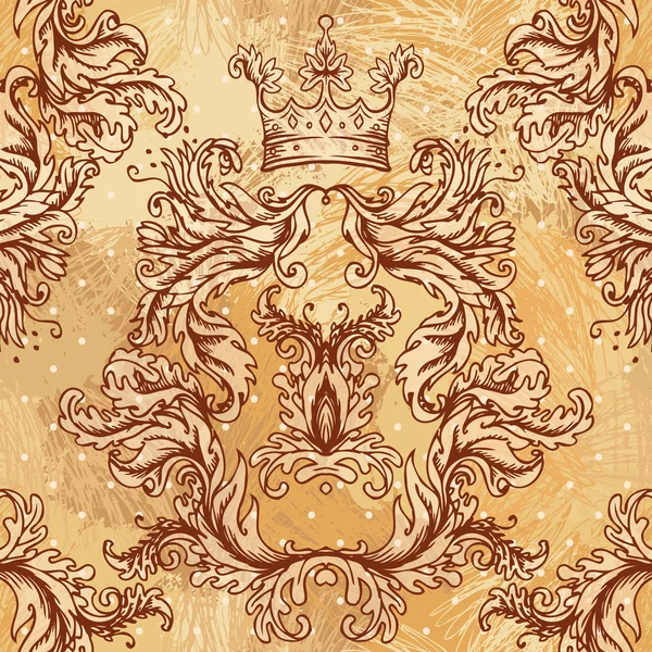 Modèle baroque vintage sans couture — Image vectorielle