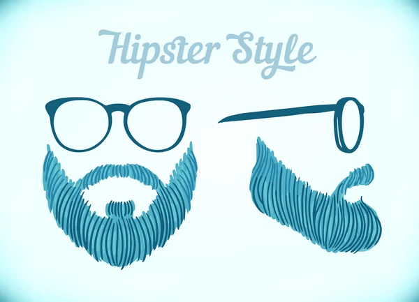 Rosto de homem estilizado, estilo hipster —  Vetores de Stock