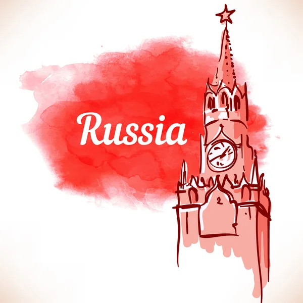 Kremlin, Plaza Roja, Moscú, Rusia — Vector de stock