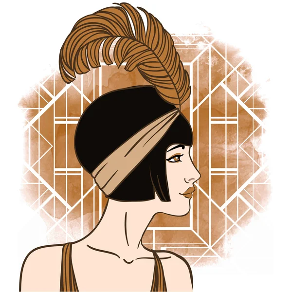 Flapper girl : Invitation de fête rétro — Image vectorielle