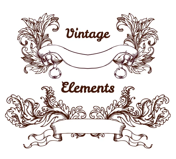Elementos de design estilo vintage, fitas — Vetor de Stock