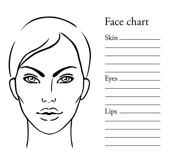 Carta facial Maquillaje Artista en blanco . — Vector de stock