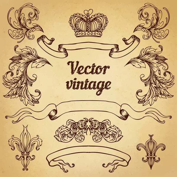 Elementos de diseño de estilo vintage — Vector de stock
