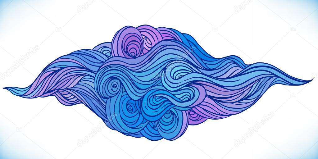 hair or waves seamless pattern