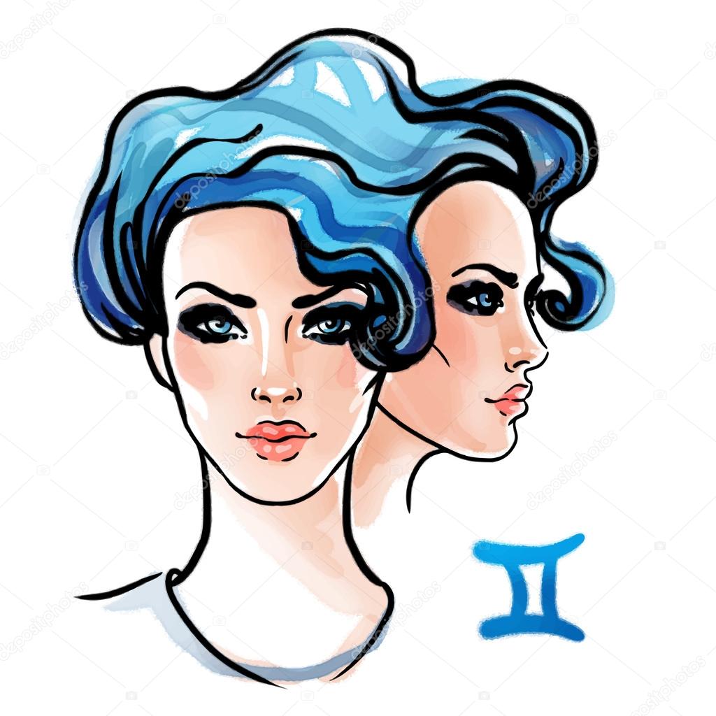 Download Sketchy zodiac gemini, woman — Stock Vector © vgorbash #80046318