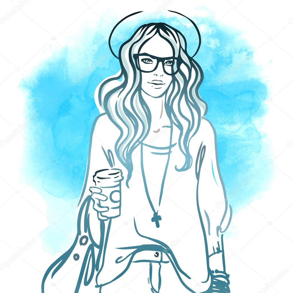 Urban street style: hipster girl