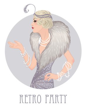 Retro party davetiye tasarım şablonu.