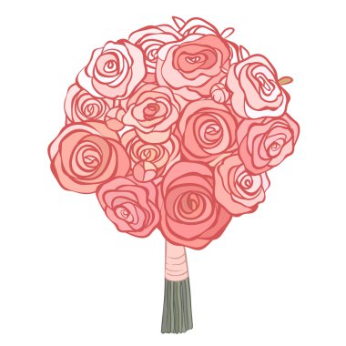 Gelin pembe gül buketi