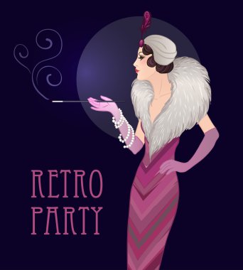Retro party invitation design template. clipart