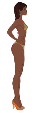 Afrikalı-Amerikalı kadın bikini