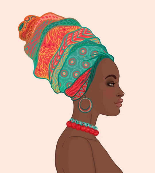 Afrikansk kvinna i turban — Stock vektor