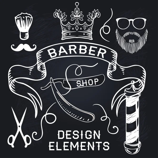 Hipster Barber Shop Tarjeta de visita — Vector de stock