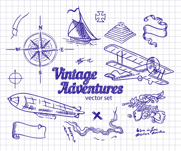 Vintage-Abenteuer, Design-Elemente — Stockvektor