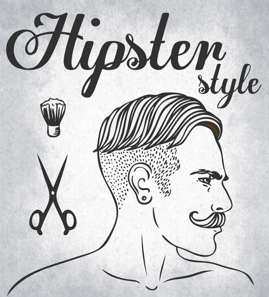 Loja Hipster Barbeiro — Vetor de Stock