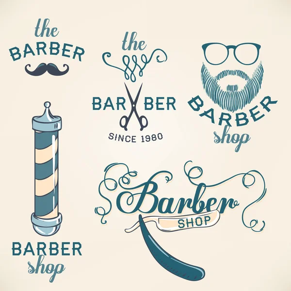 Hipster Barber Shop Tarjeta de visita — Vector de stock