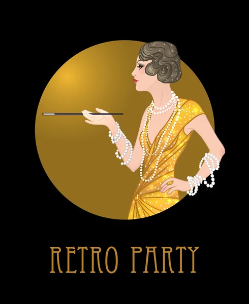 Retro Party Einladung Design-Vorlage. — Stockvektor